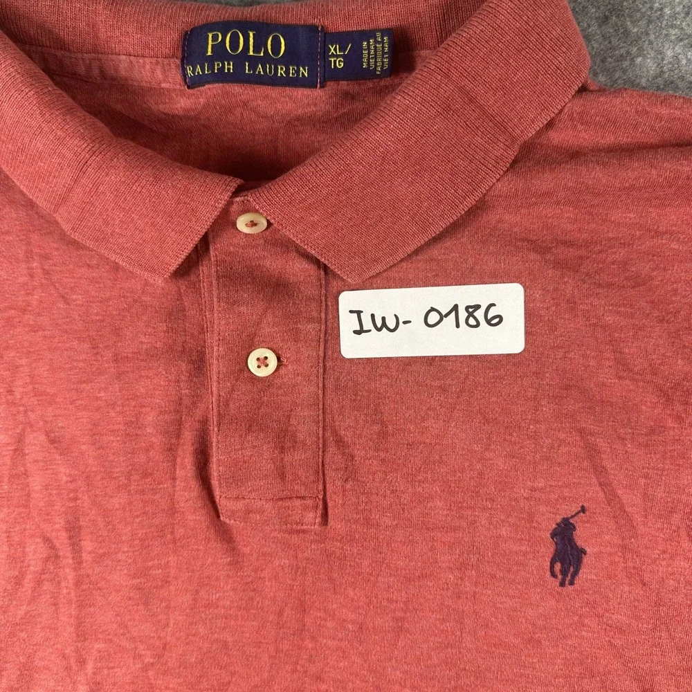Polo Ralph Lauren Long Sleeve Polo XL Red Heathered Cotton Classic Fit